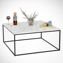 Tavolino MARMO 43x75 cm nero/bianco