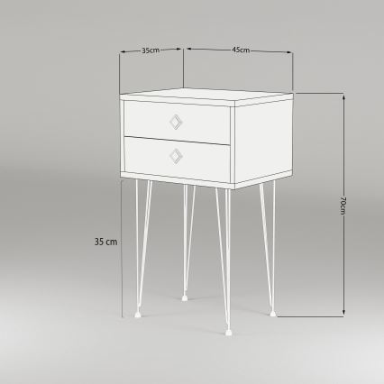 Tavolino MELINOS 70x45 cm marrone