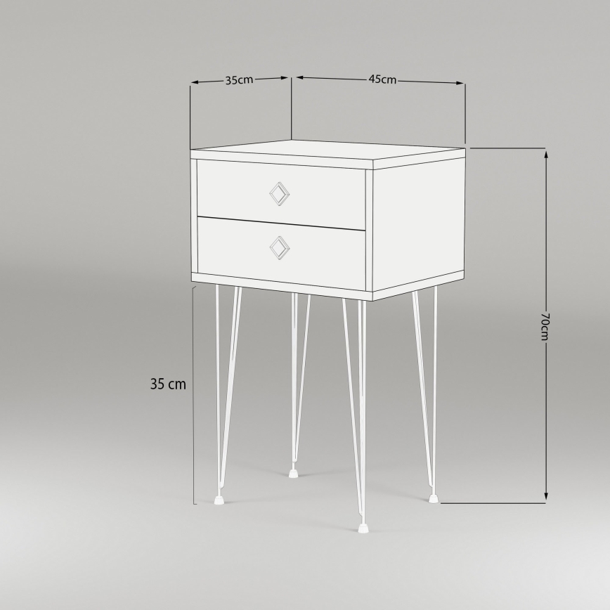 Tavolino MELINOS 70x45 cm marrone
