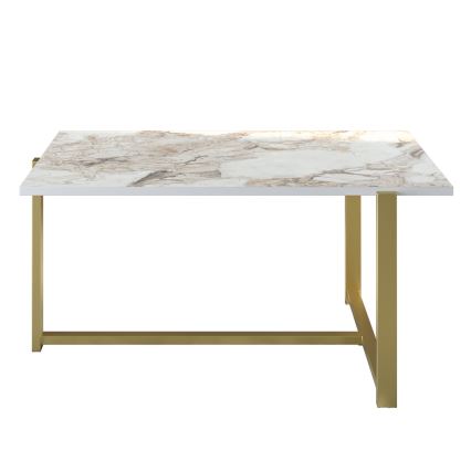 Tavolino MERIDETHS 45x92 cm oro/bianco