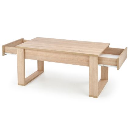 Tavolino con cassetti NEA 52x110 cm beige/quercia sonoma