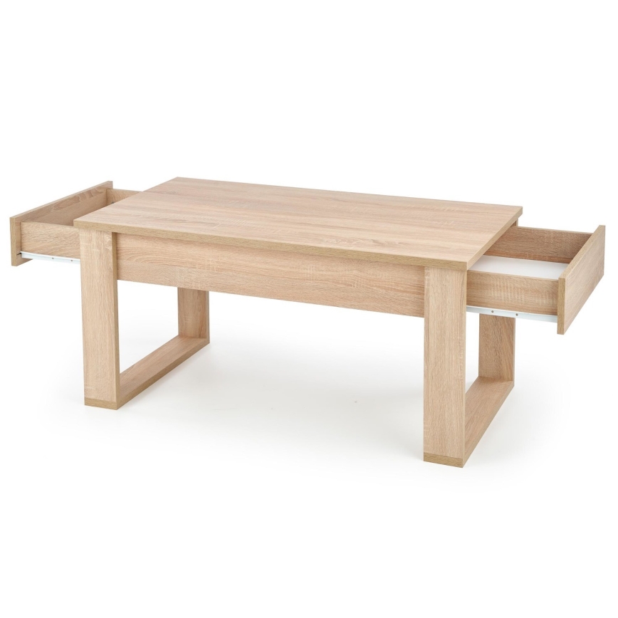 Tavolino con cassetti NEA 52x110 cm beige/quercia sonoma