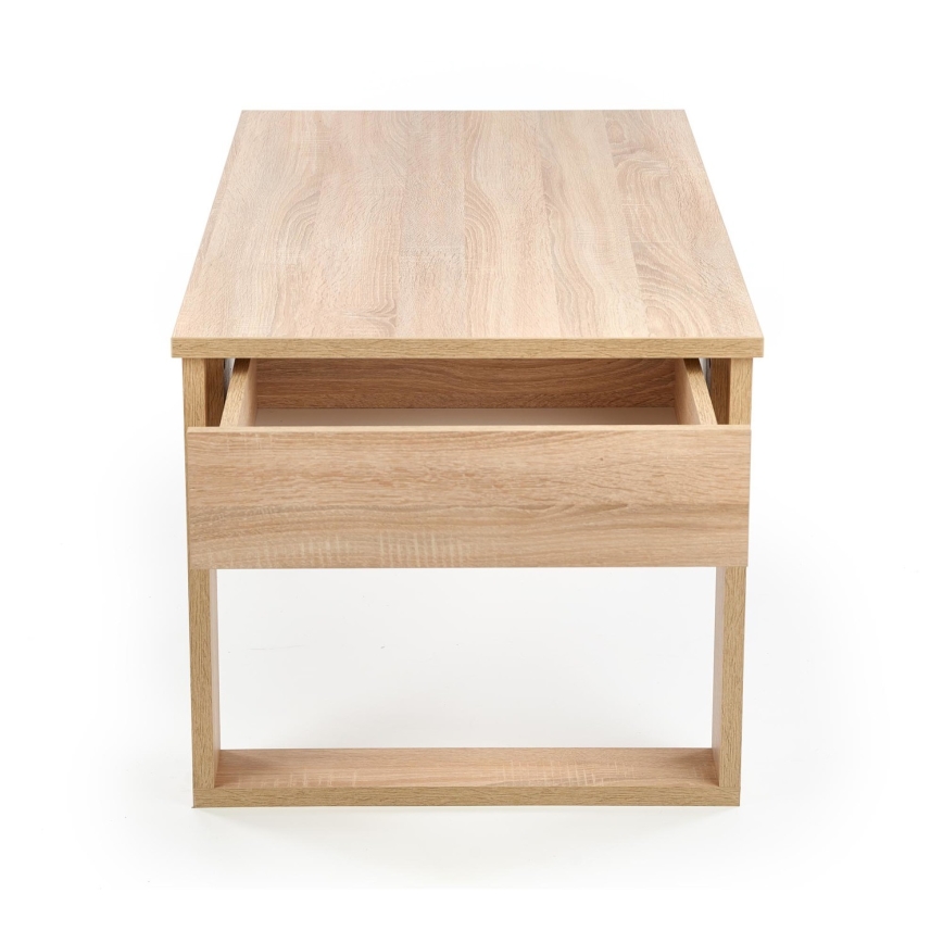 Tavolino con cassetti NEA 52x110 cm beige/quercia sonoma