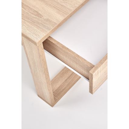 Tavolino con cassetti NEA 52x110 cm beige/quercia sonoma
