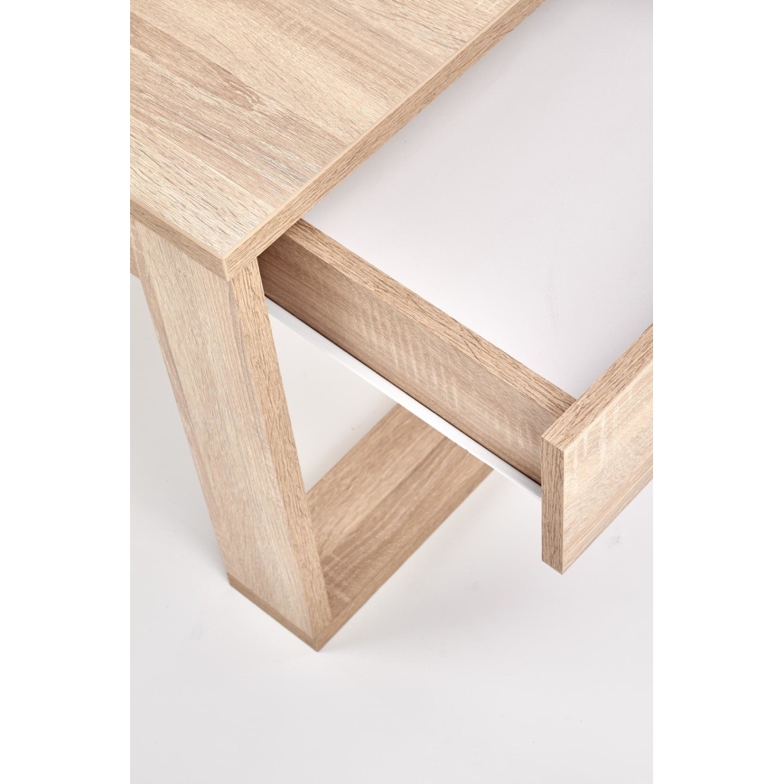 Tavolino con cassetti NEA 52x110 cm beige/quercia sonoma