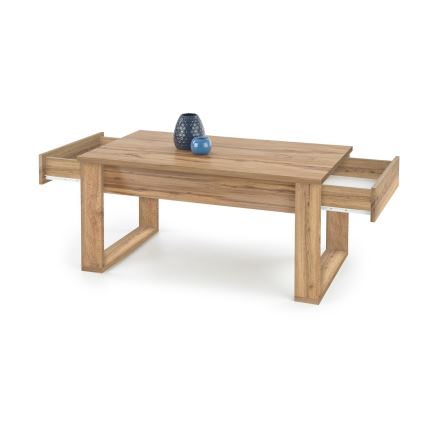 Tavolino con cassetti NEA 52x110 cm marrone/quercia wotan