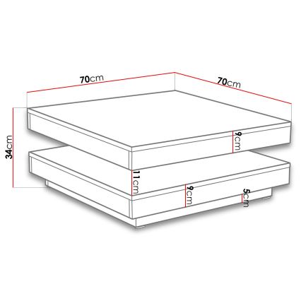 Tavolino NENANI 34x70 cm bianco