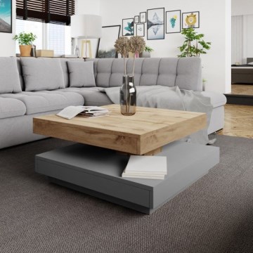 Tavolino NENANI 34x70 cm grigio/quercia wotan