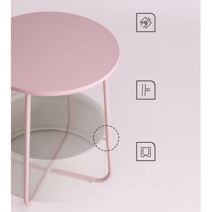 Tavolino NOIRA rosa/bianco