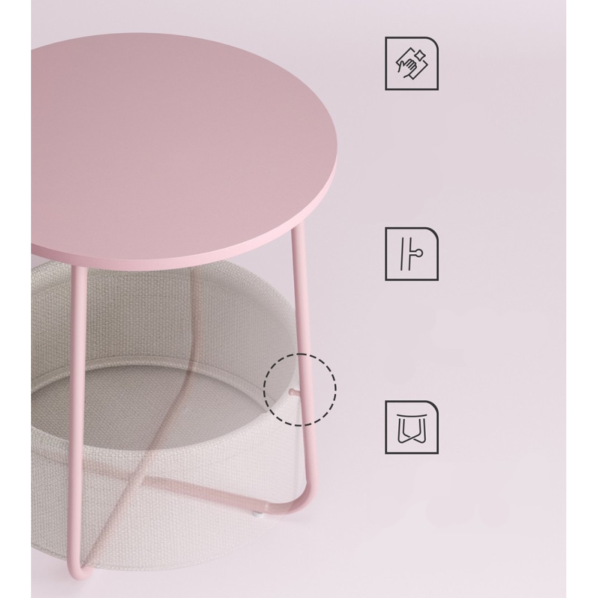 Tavolino NOIRA rosa/bianco