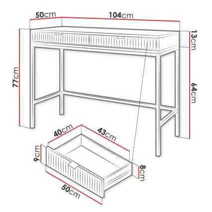 Tavolino NOVA 77x104 cm bianco/nero