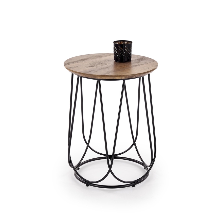 Tavolino NUBIRA 51x40 cm nero/noce