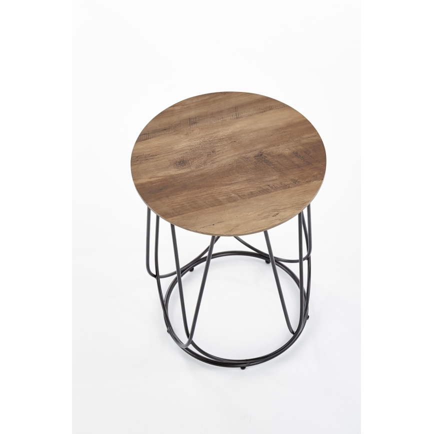 Tavolino NUBIRA 51x40 cm nero/noce