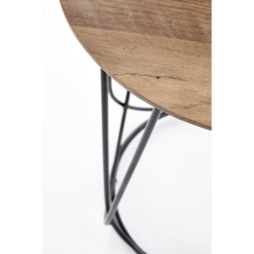 Tavolino NUBIRA 51x40 cm nero/noce