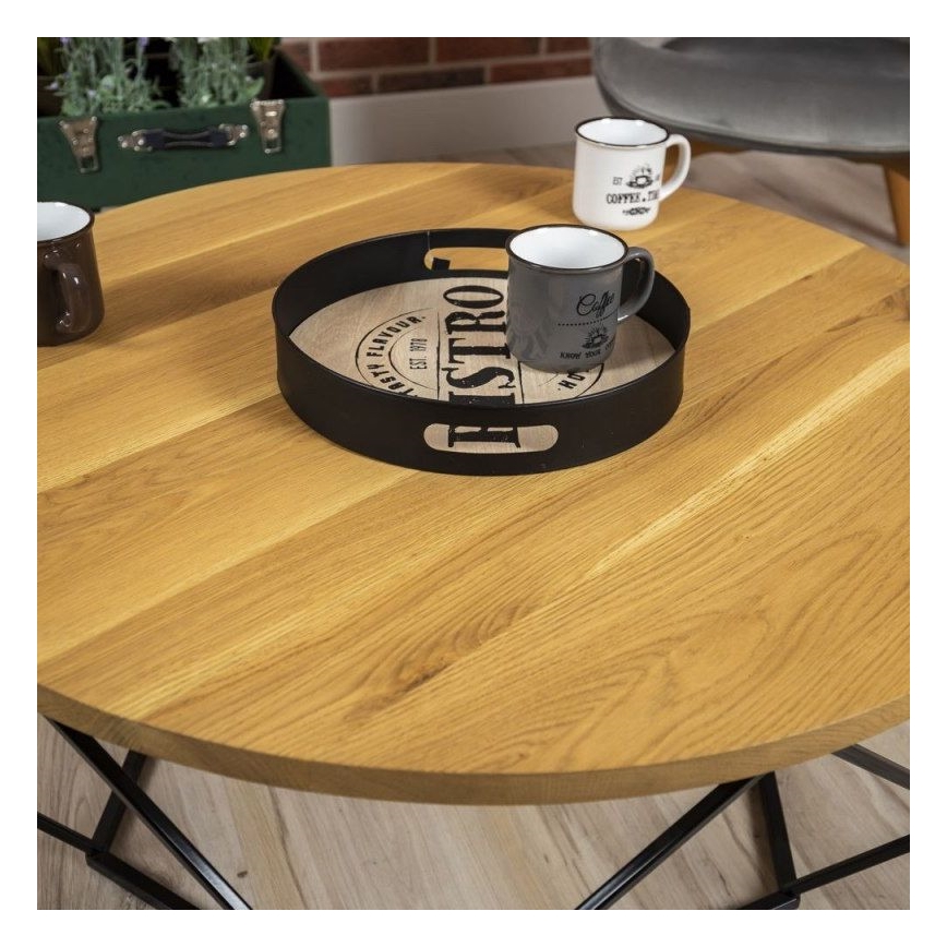 Tavolino OAKLOFT 41,5x90 cm nero/rovere