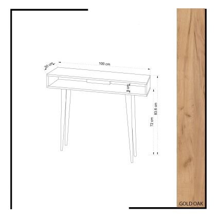 Tavolino OTTOKE 83,6x100 cm marrone