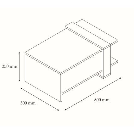 Tavolino OVA 35x80 cm marrone/antracite