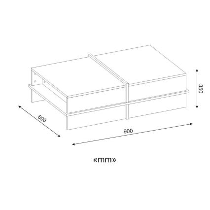 Tavolino PLUS 35x90 cm marrone/bianco