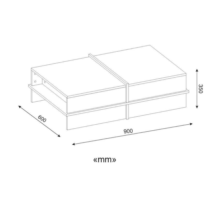 Tavolino PLUS 35x90 cm marrone/bianco