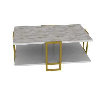 Tavolino POLKA 36,6x91,5 cm oro/bianco