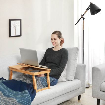 Tavolino porta PC regolabile per letto LAT, marrone