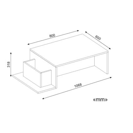 Tavolino POT 32x107 cm bianco