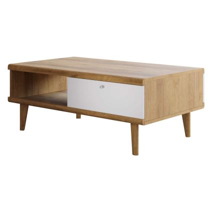 Tavolino PRIMO 46x107 cm marrone/bianco