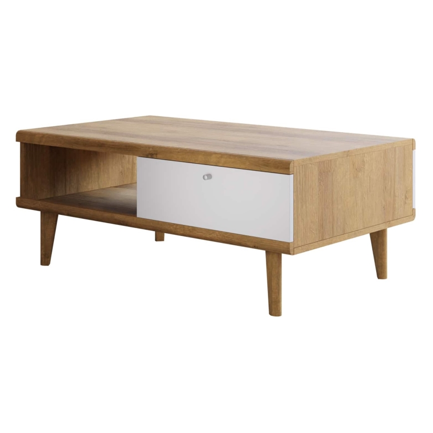 Tavolino PRIMO 46x107 cm marrone/bianco