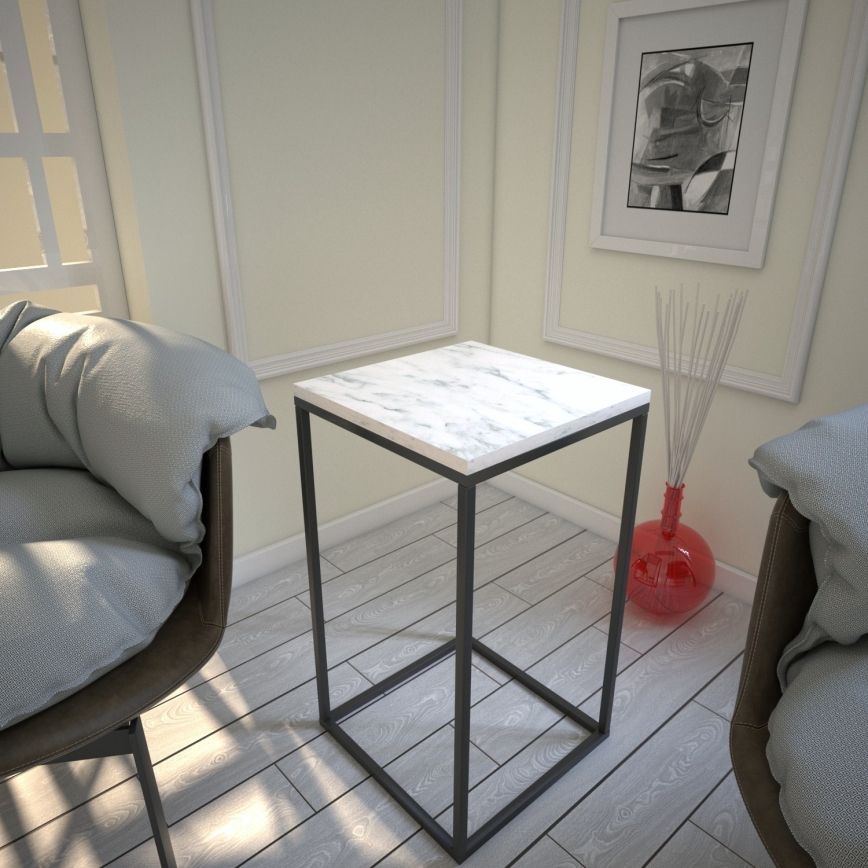 Tavolino PURE 62x35 cm bianco/nero