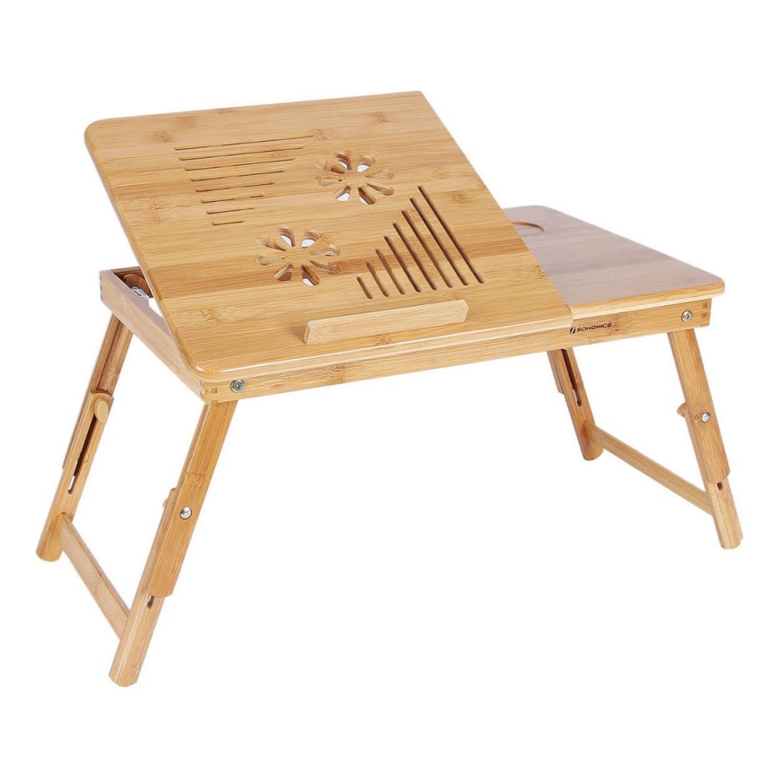 Tavolino regolabile per computer da letto LAT, marrone