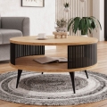 Tavolino ROENNI 44x75 cm nero/oro quercia