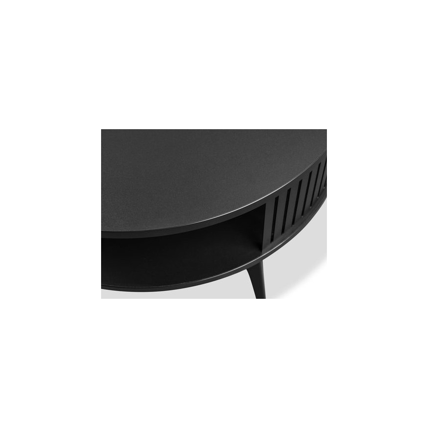 Tavolino ROENNI 44x75 cm nero/oro quercia