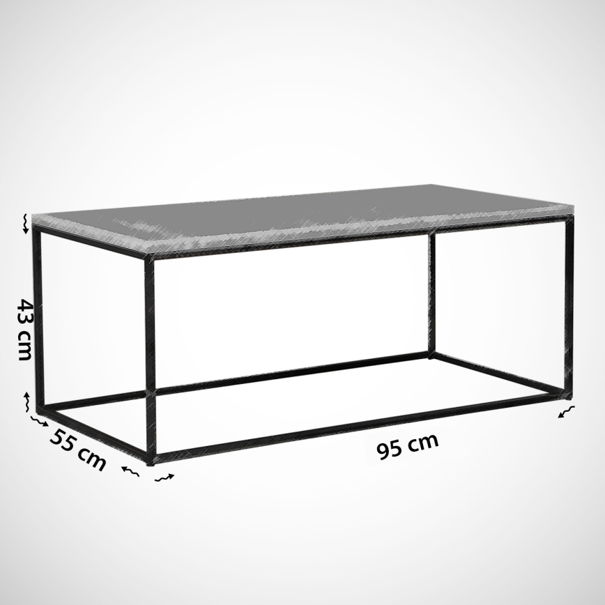 Tavolino ROYAL 43x95 cm nero
