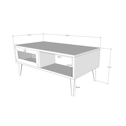 Tavolino SIDYMA 45x97 cm marrone