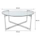 Tavolino SOLAS 40x90 cm cromato/trasparente
