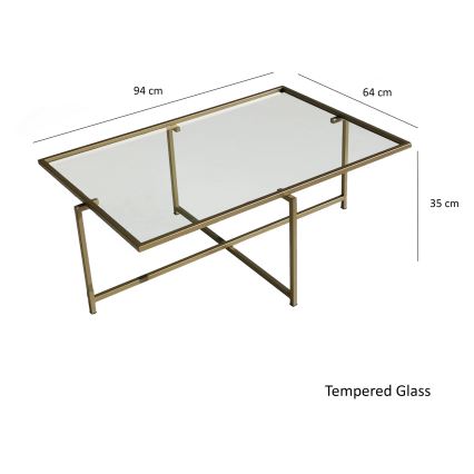 Tavolino SOLE 35x94 cm oro/limpido