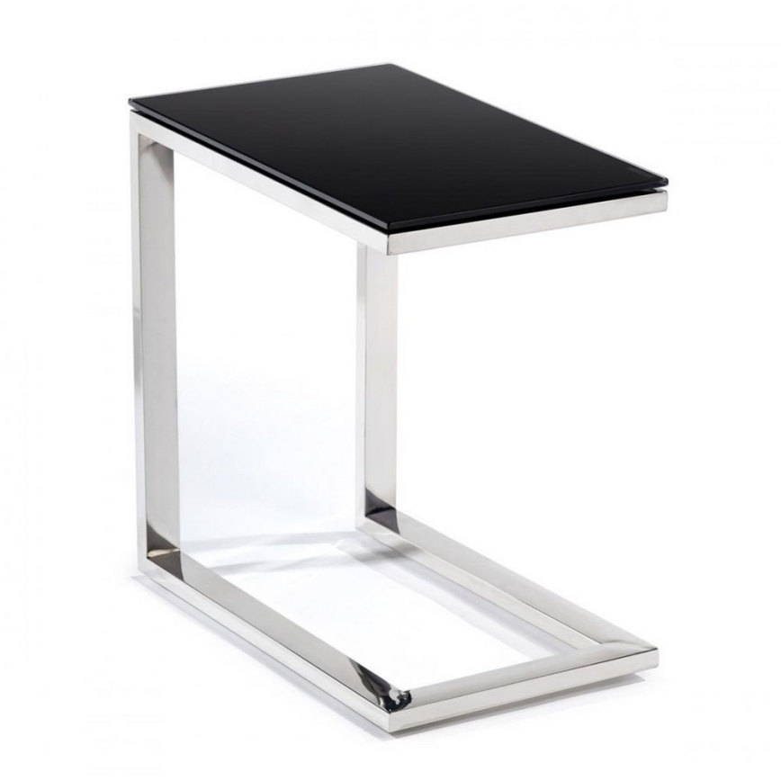 Tavolino STIVAR 30x50 cm cromo lucido/nero