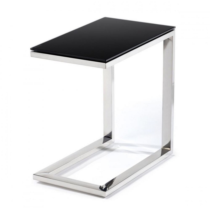 Tavolino STIVAR 30x50 cm cromo lucido/nero
