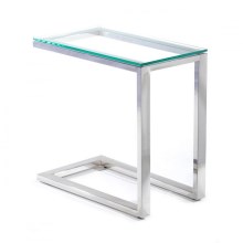 Tavolino STIVAR 30x50 cm cromo opaco/trasparente