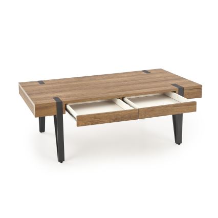 Tavolino TULUZA 41x120 cm oro noce/nero