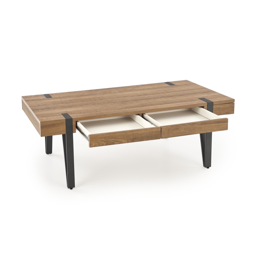 Tavolino TULUZA 41x120 cm oro noce/nero