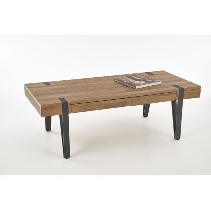 Tavolino TULUZA 41x120 cm oro noce/nero