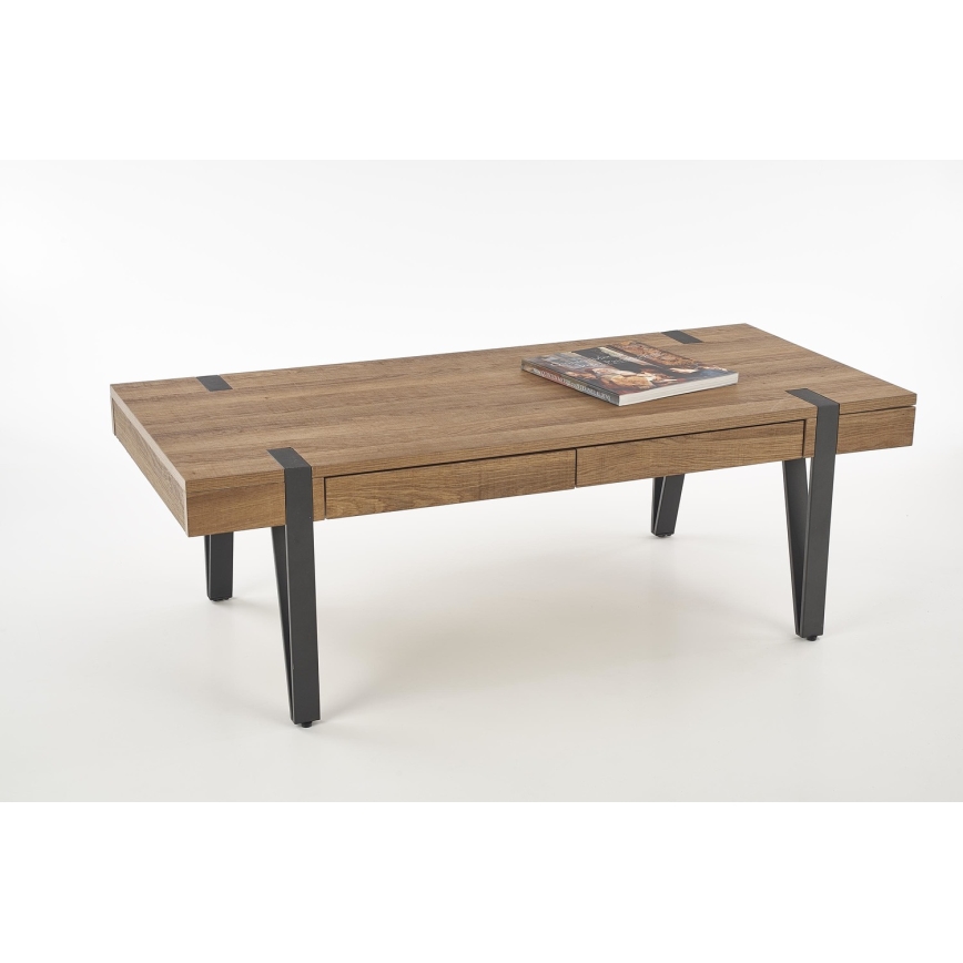 Tavolino TULUZA 41x120 cm oro noce/nero