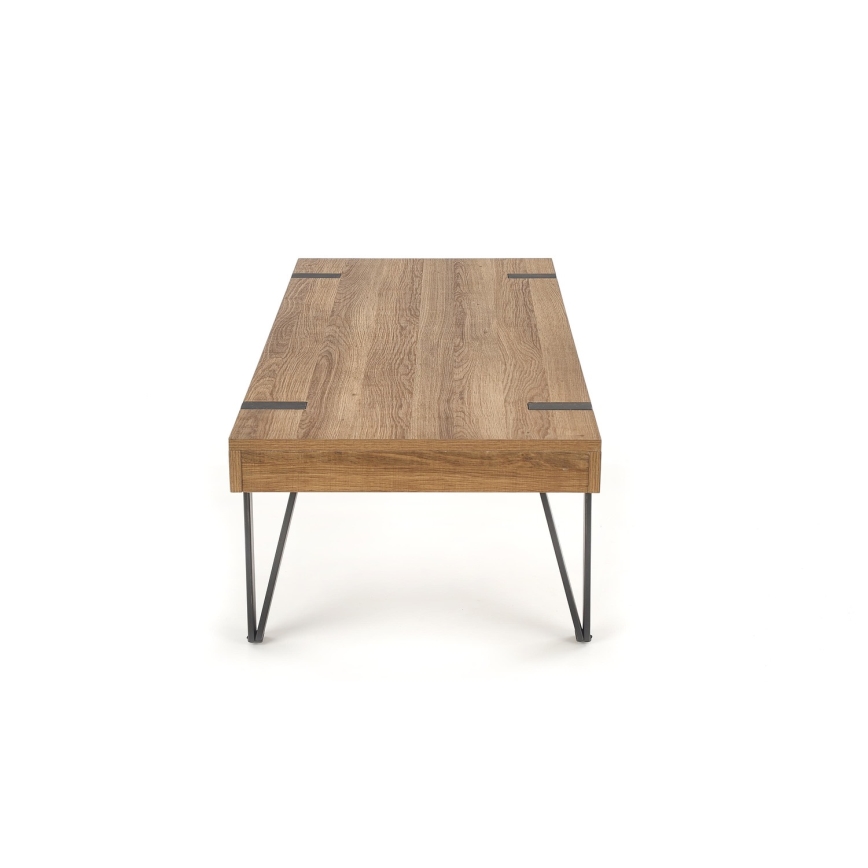 Tavolino TULUZA 41x120 cm oro noce/nero