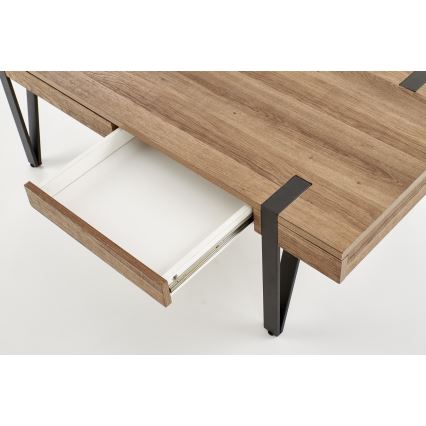 Tavolino TULUZA 41x120 cm oro noce/nero