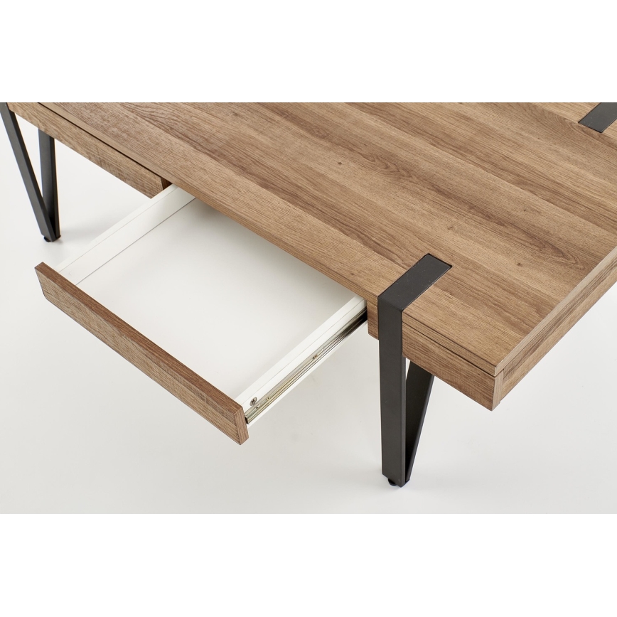Tavolino TULUZA 41x120 cm oro noce/nero