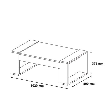 Tavolino VENUS 38x102 cm crema/marrone