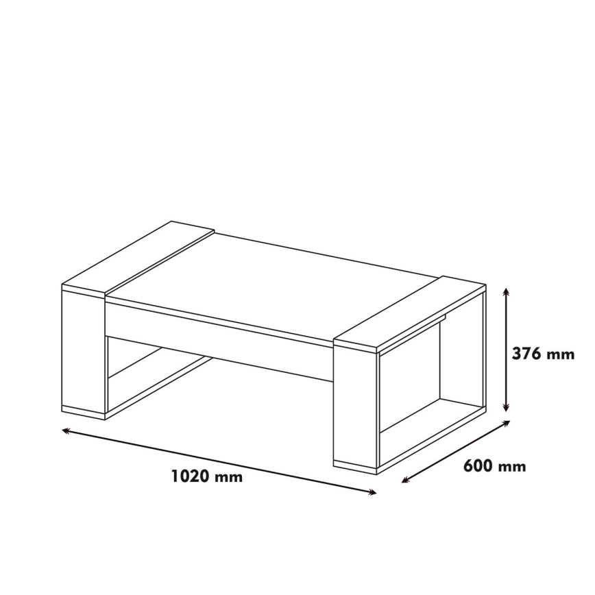 Tavolino VENUS 38x102 cm crema/marrone