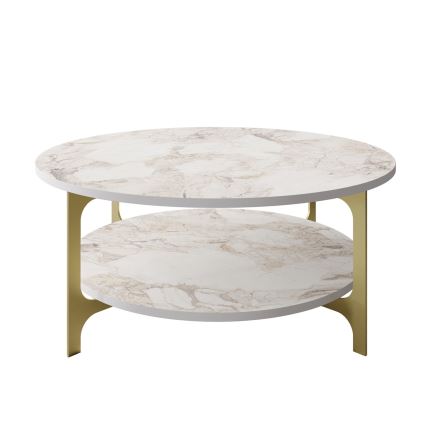 Tavolino VERSY 37x90 cm bianco/oro