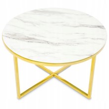 Tavolino VERTIGO 45x80 cm oro/marmo bianco